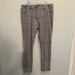 J. McLaughlin Becca Houndstooth Print Stretch Straight Leg Ankle Pants Size 8